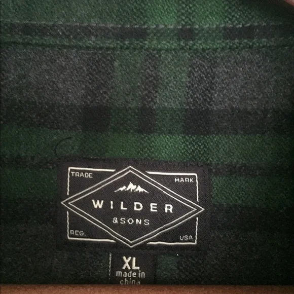 Wilder & Sons flannel button down NEVER WORN sz XL - Picture 3 of 5